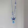 Blue Water Drop Pendant, Butterfly Flower Necklace, Simple and Versatile Necklace.