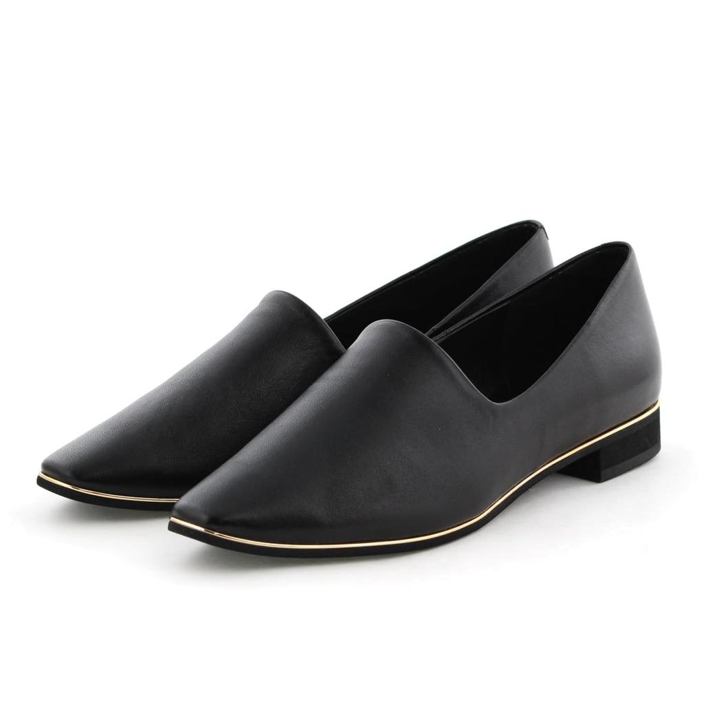 Himiko Metal Line Soft Leather Flat Pumps / 653101 Black 265