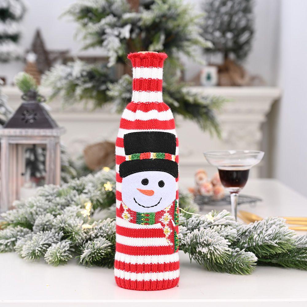 Party Table Decor Xmas Gift Santa Claus Wine Bottle Cover Bottle Dress Up Christmas Ornaments