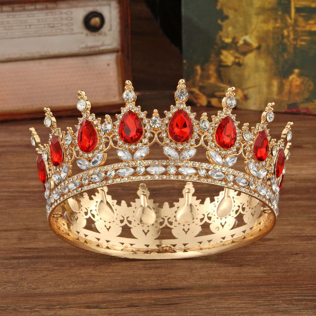 New Bridal Crown Headpiece - Exquisite High-end Wedding Birthday Party and Cake Decoration - Bridal Hair Accessory - Round Crown Tiara