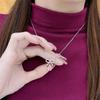 Pink Zirconia Bow Pendant Necklace: Versatile & Fashionable Women's Jewelry 