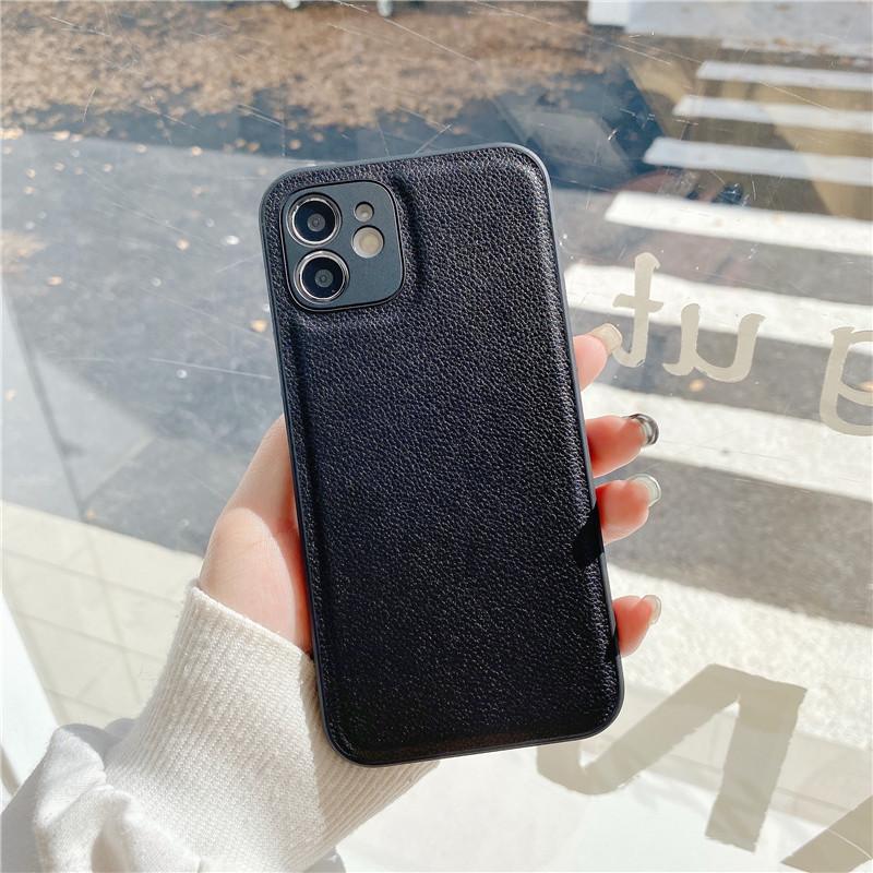 Korean style ins autumn and winter gentle milk tea color iPhone11/11Pro max mobile phone case 11Pro leather pattern