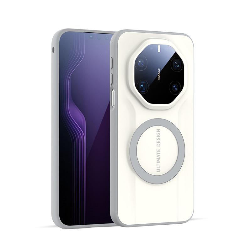 

Magnetic Phone Case for Huawei MATE 80 RS Extraordinary Master Edition Mate 80 Pro Max TPU + PC Hard Cover w/ Independent Button Huawei Mate 80 Pro Max грязно-белый