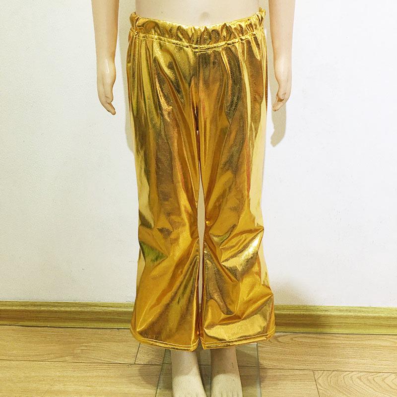 

Unisex Shiny Bell Bottom Pants for Dance and Performance 160 золотой