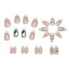 French Rhinestone Almond Nail Stickers - Light Luxury Slimming Tips for Brightened Skin Tone.