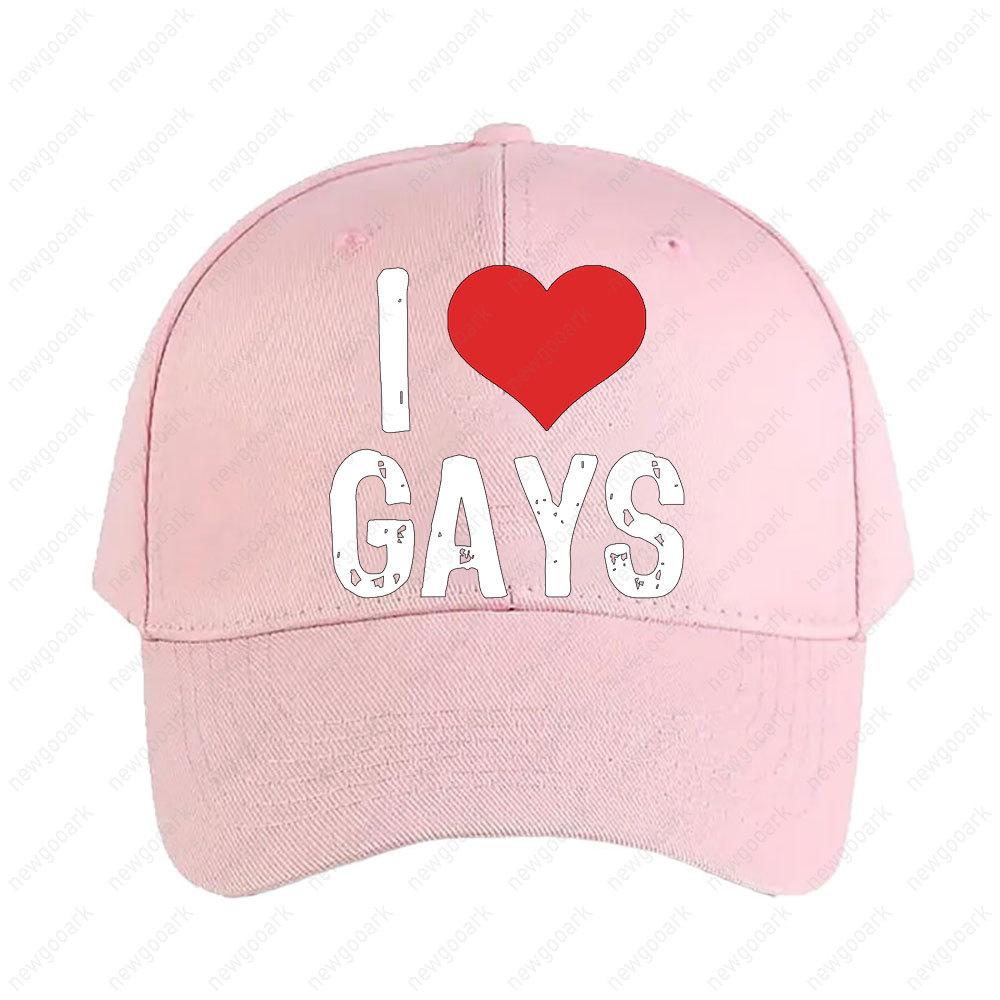 

I Love Gays Cap Women Unisex Adult Peaked Hat Casual Adjustable Printed Baseball Caps Trucker Cap Adjustable
