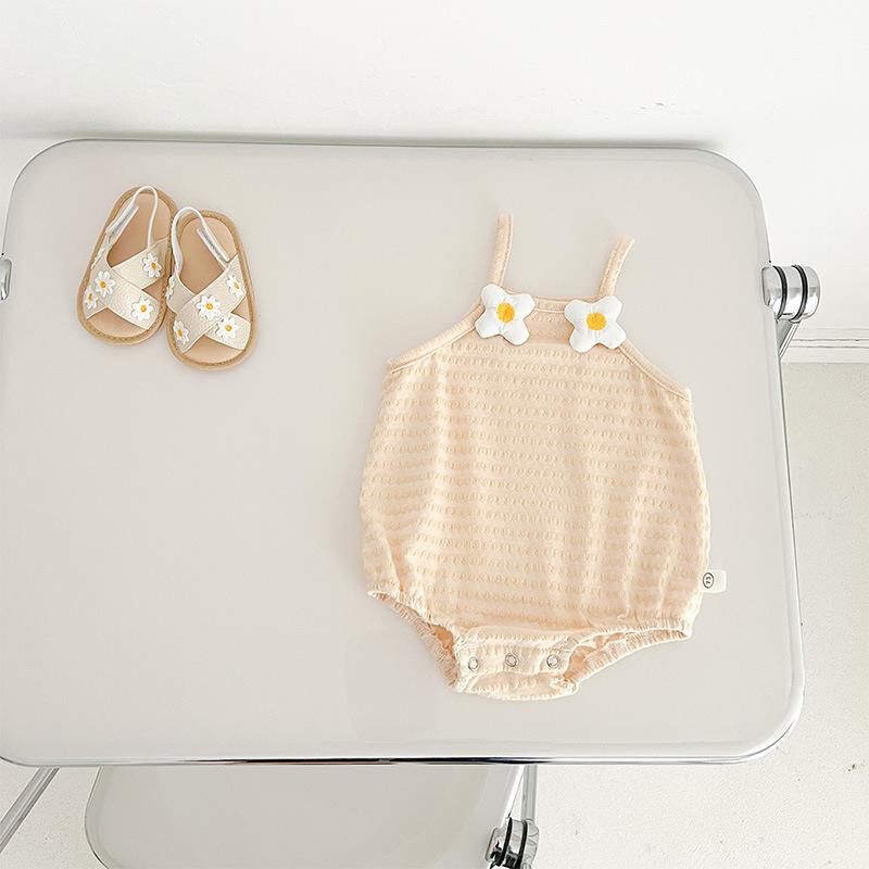 

Custom Of Baby Camisole Jumpsuit For Summer Girls. Cute Jumpsuit With Embroidery For Going Out Super Cute Bag With Buttocks 90cm&No Need Custom бежевий