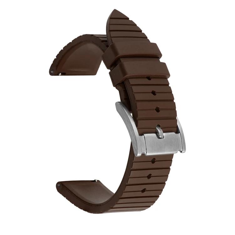 Premium-Grade Fluoro Rubber Strap 20mm 22mm 24mm Men Diving Quick Release Watch Band Bracelet for Seiko Omega for Huawei GT 4
