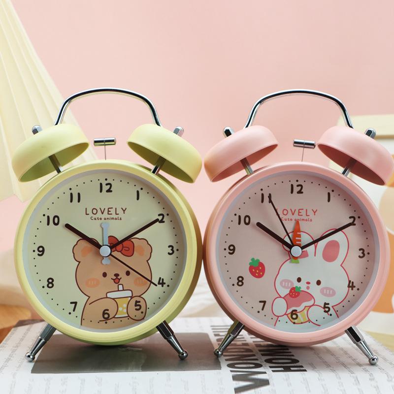 New Cartoon Ringing Small Alarm Clock for Students To Study, Special for Children, Boys and Girls To Get Up and Wake Up Powerfully