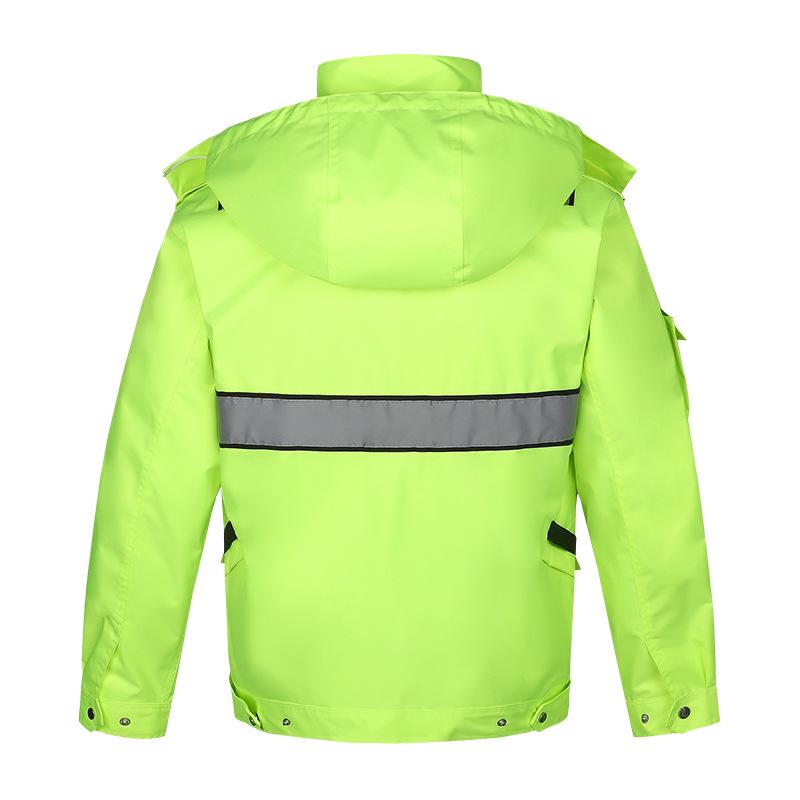 Highway Traffic Duty Waterproof Reflective Raincoat & Pants Set for Cycling