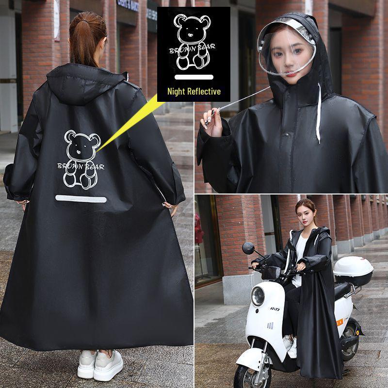 Unisex Full-Body Raincoat for Electric Vehicles with Transparent Brim
