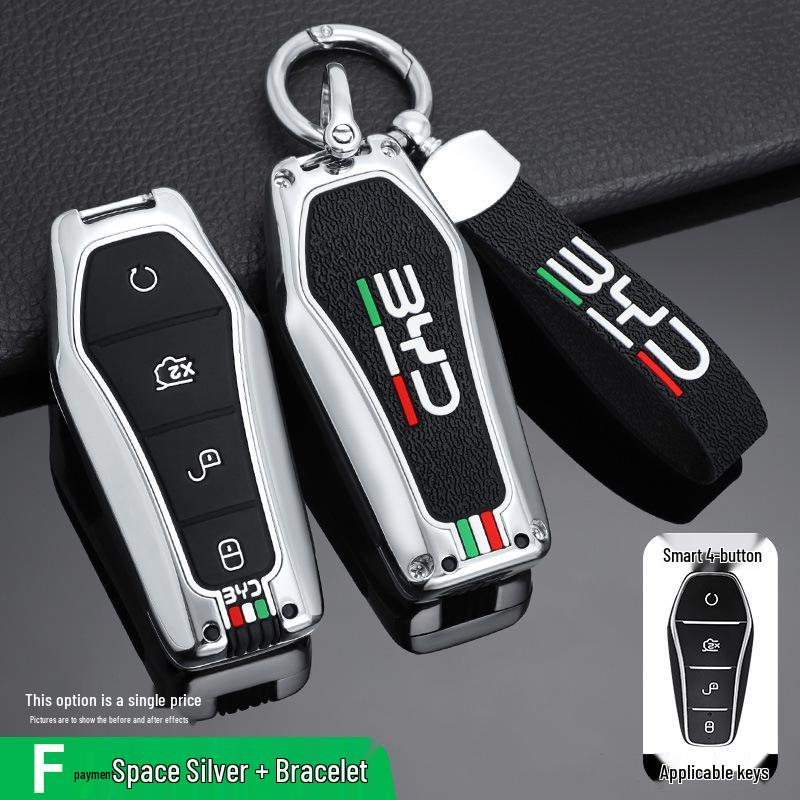 Metal Key Cover for BYD Qin Plus DM-i, Dolphin e2, Yuan, e6, and e3