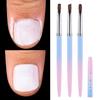 3pcs Round&flat&Bevel Acetone Resistant Nail Brush  For Cleaning Polish Mistakes On The Cuticles