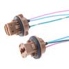 2Pcs T20 7443 W21/5W 7440 W21W Car Socket Adapter Base Female Plug Connect Wiring for Car Brake Lamp DRL Lamp Plastic+Wire