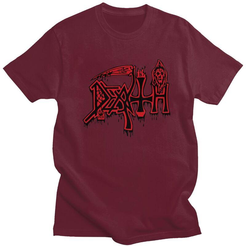 Custom Death Rock Tshirts for Men Short Sleeve Casual T Shirt Cool Heavy Metal Music Tshirt Slim Fit Pure Cotton Tee Gift Idea