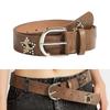 Gothic Punk Fashion Belt With Studs And Sparkling Rhinestones Adjustable Waist Accessory For Festivals Daily Wear