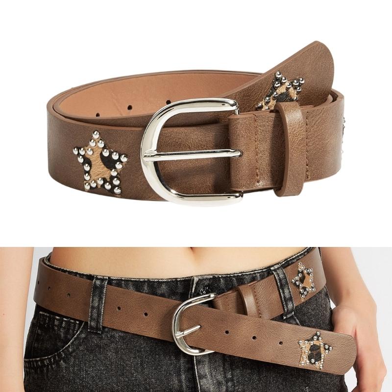Gothic Punk Fashion Belt With Studs And Sparkling Rhinestones Adjustable Waist Accessory For Festivals Daily Wear