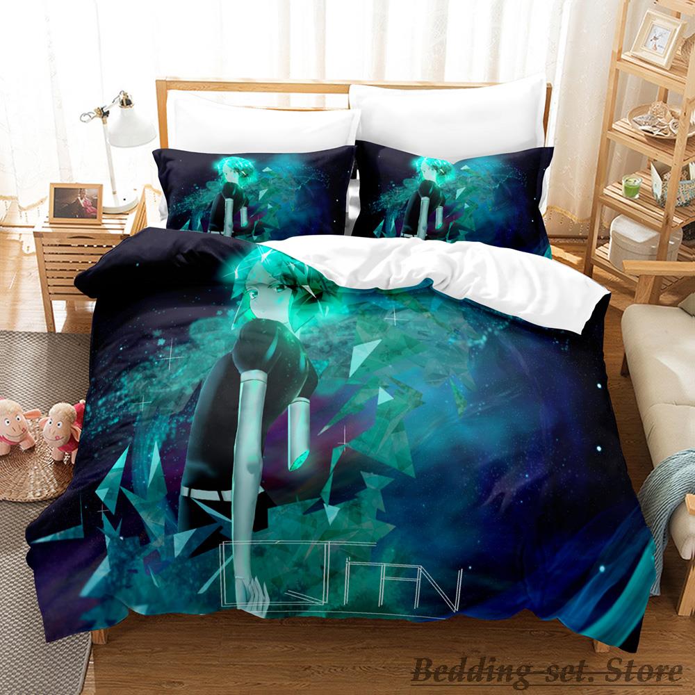 2023 Houseki No Kuni Bedding Set Single Twin Full Queen King Size Bed Set Adult Kid Bedroom Duvetcover Sets Anime Bed