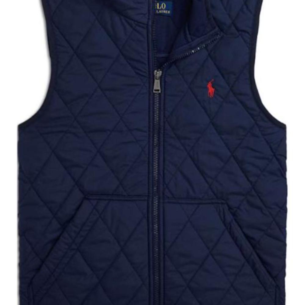 Polo Ralph Lauren FW24 Logo Embroidered Zip Collar Sleeveless Vest Kids vests Blue 323849910-005