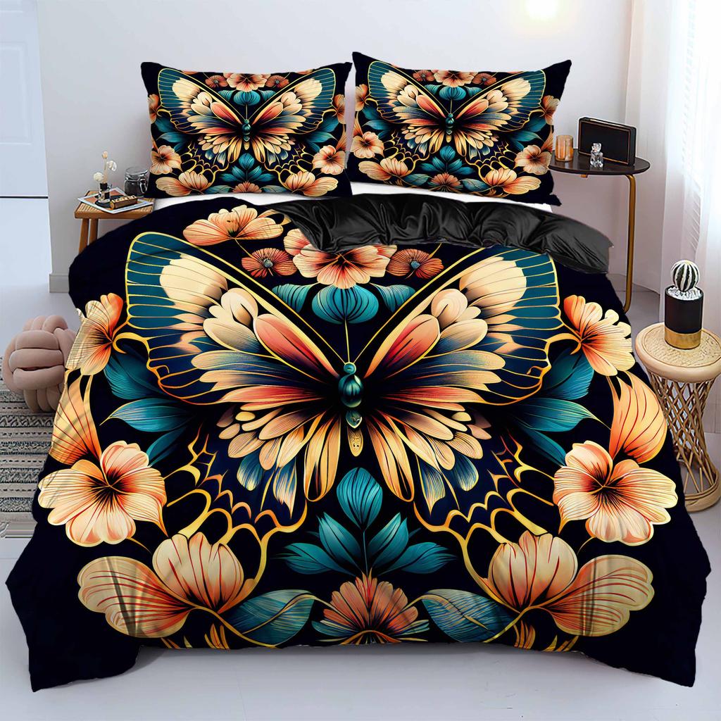 Duvet cover set Butterfly series 3D digital printing single double quilt set three-piece set