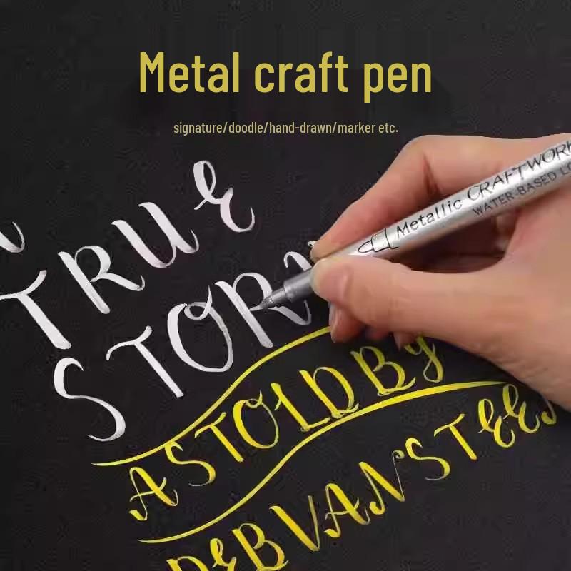 0.01 Metal Soft Tip Pen - Gold & Silver for Calligraphy, Invitations, Sutra Copying & Greeting Cards
