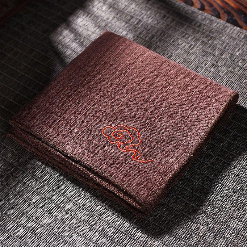 

Cotton and linen absorbent tea towel high-end chinoiserie tea table rag thickened tea towel cloth tea set accessories 26x26cm