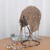 Elegant Pearls Beanie Hat Breathable Hat Y2K Crochet Beanie Hat Holiday Y2K Crochet Hat Encrusted Pearls