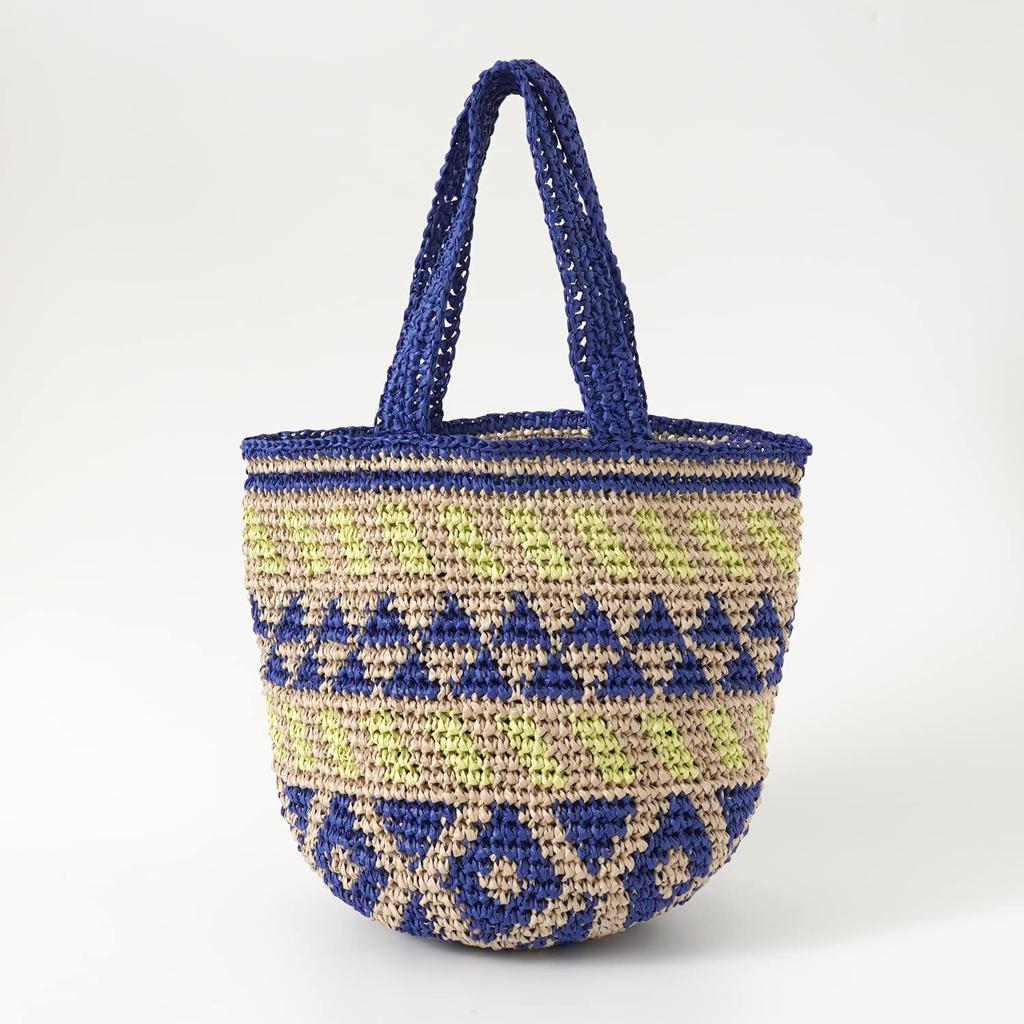 Raw wool itohenlab knitting kit geometric patterned knitted bag #9-3