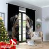 Flat Printing Window Treatment Curtains Cute Pug Puppy Portrait Digital Printed Polyester Drapes Family Party Decoration Curtain Set Of 2 Made