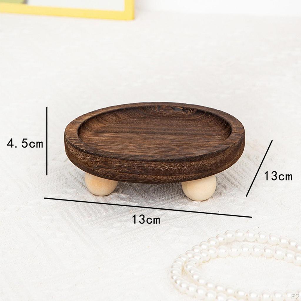 Wooden Riser Tray Holder Plate Organization Serving Pedestal Stand Jewelry Display for Cabinet