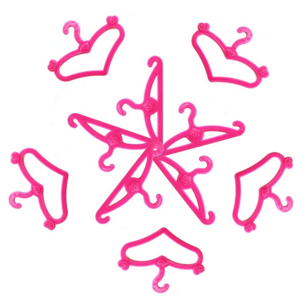 20 Pieces Pink Doll Clothes Hangers, Plastic Small Hangers Fit 11-Inch Girl Doll Dress Clothes Toy Accessories by SamGreatWorld