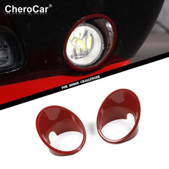 Front Fog Light Lamp Cover Trim Red For 2009-2014 Dodge Challenger Accessories