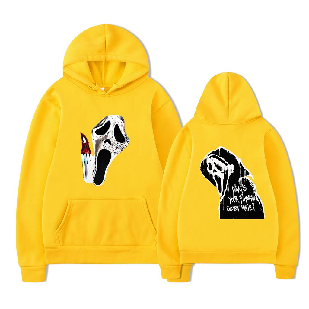Hooded Fleece Sweater, Casual Fashion Autumn And Winter Fashion Print Vi Ghostface Hoodie