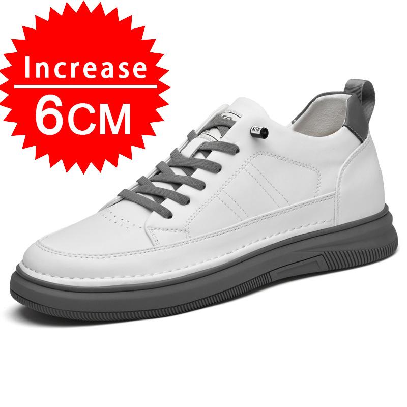 Pantofi sport din piele naturală pentru bărbați, pantofi sport cu ridicare, invizibili, respirabili, cu înălțime de 8/10 cm, adidași casual la modă pentru bărbați 2024