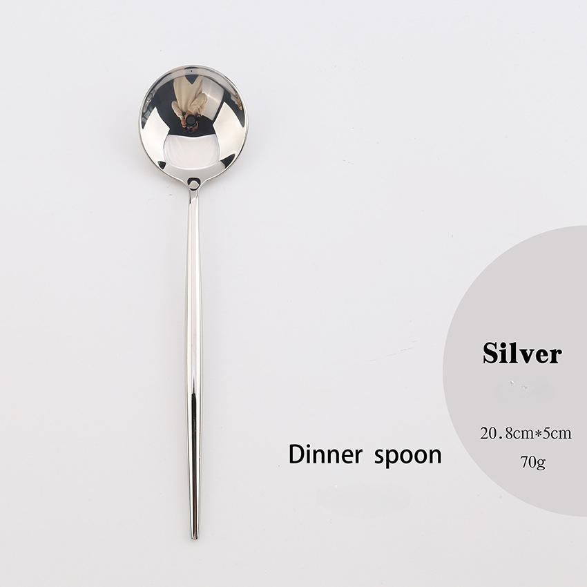 HANYANG 304 cuillères, fourchettes et baguettes en acier inoxydable miroir Portugal couteaux et fourchettes plaqués or argent brillant vaisselle occidentale d'hôtel