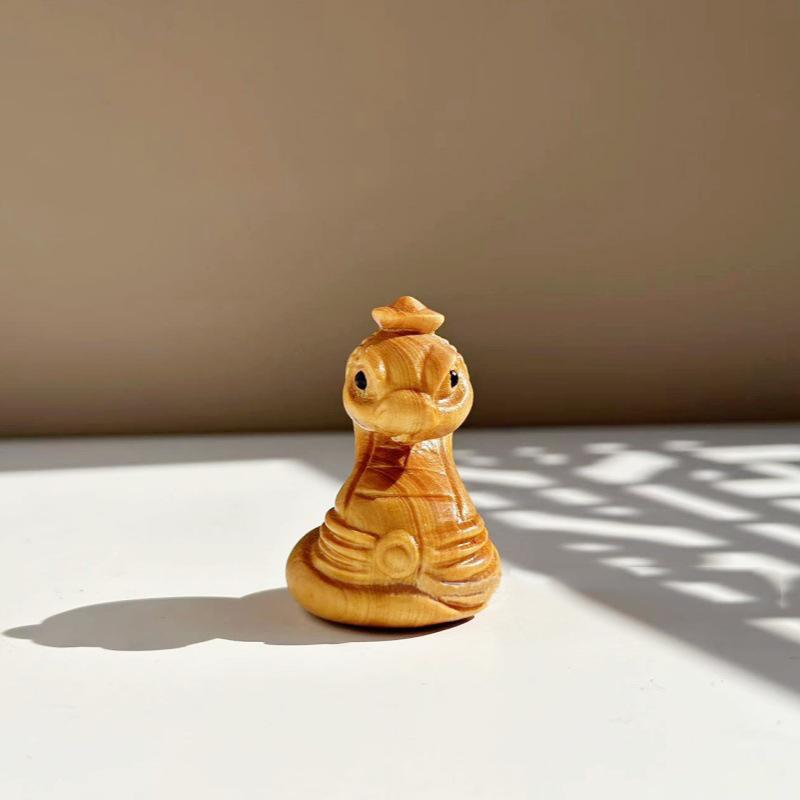 Miniatur Holz Tierkreiszeichen Schlange Figuren Niedliche Tier Schlüsselanhänger Anhänger Büro Schreibtisch Zuhause Dekor Geburtstag Geschenk Kinder Event Souvenir