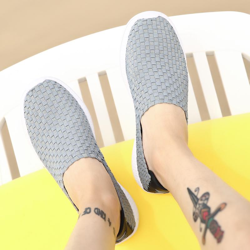 Letní Pánské Tenisky Černý Braid Plážové Měkké Lehké Sportovní Boty Ležérní Tkanina Prodyšné Propíchnuté Slip On Flats Tenisky