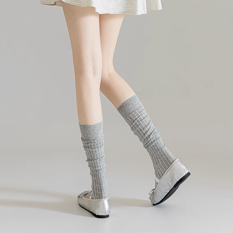 Autumn and Winter Light Colors Jk Versatile Half-socks, Thin Spring-summer Calf Socks, Stylish Ballet Mid-length Stacked Socks
