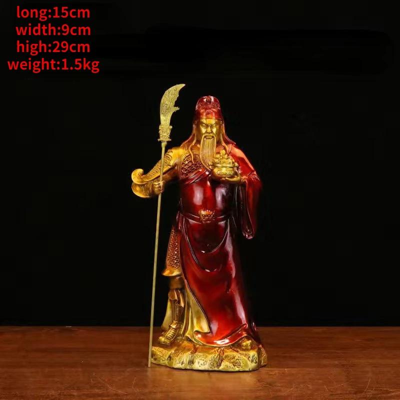 Pure Copper Guan Yu Statue of God of Wealth Guan Gong Inviting Wealth Living Room Store Ornaments