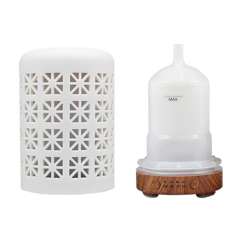 Ceramiczny Ultradźwiękowy Nawilżacz Powietrza Funkcja Czasowa Dyfuzor Aromatu Biurkowy Dyfuzor Olejków Eterycznych Dyfuzor Zapachu do Pomieszczeń ze Światłami