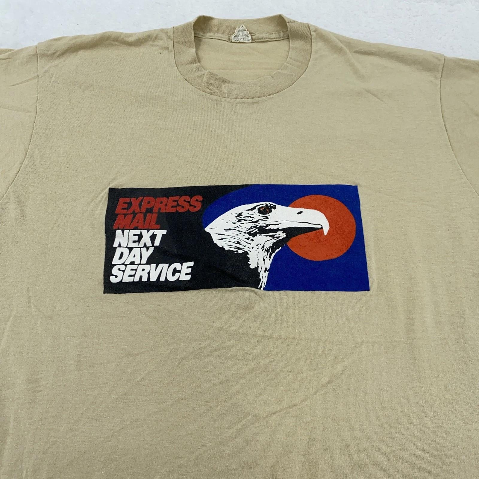 Винтажная футболка USPS Express Mail 80-х Мужская M/L Сервис на следующий день Промо Орел США 3XL
