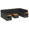 VidaXL Garden Lounge Set with Cushions 10 Pcs, Patio Sofas, Patio Furniture Set, Outdoor Furniture, Black 3259521