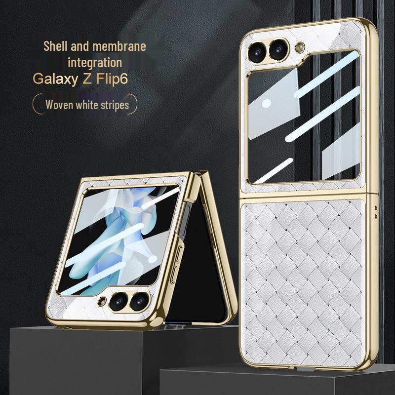 Samsung Z Flip6 Foldable Phone Case: Lightweight Glass Electroplating PC Hard Shell with Bare Metal Feel by GKK