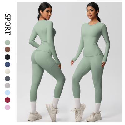 New Tight Yoga Suit Set, High Waist And Hip Lifting Yoga Set, Outdoor Running And Fitness Exercise Set, Two Piece Set For Women