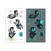 1Sheet Fashion Waterproof Blue Luminous Tattoo Sticker Star Feather Tattoo Sticker Body Art Removable Temporary Tattoos