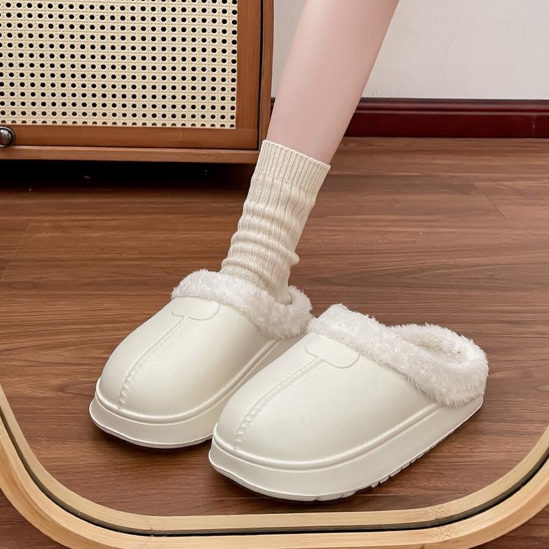 Women's & Men's Non-Slip Waterproof Cotton Slippers - Winter 2025 New Style, Indoor Closed-Toe Design for Couples.