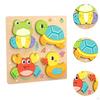 Baby Puzzles Bright Vibrant Color Shapes Developmental Game Wooden Jigsaw 3D Puzzle Toy for