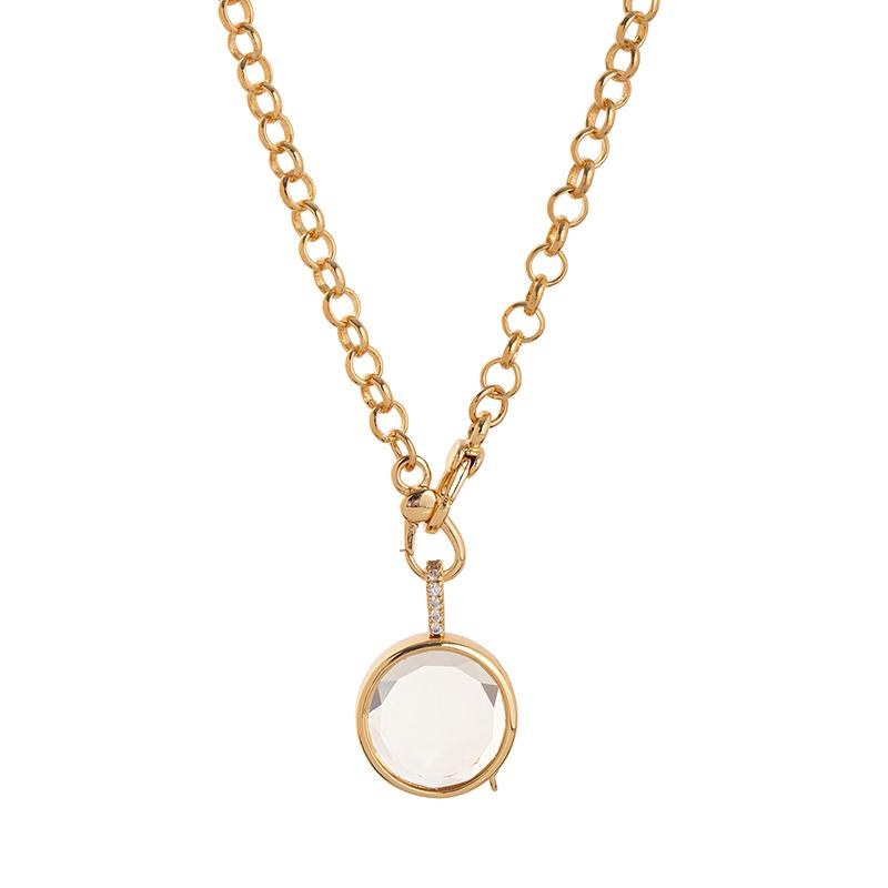 Pingente Caixa de Fotos Personalidade Retrô com Pingente DIY Aberturável Design Oco Caixa Transparente Cor Preservação Ouro