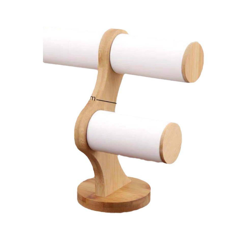 Retro Bamboo Wood Bracelet Display Stand for Jewelry and Watches
