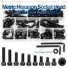 NINDEJIN Hex Hexagon Socket Head Cap Screw Nut 12.9 Grade Carbon Steel M2 M2.5 M3 M4 M5 M6 Screw Set Bolt and Nut Assortment Kit